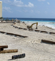 Cancun beach repairs