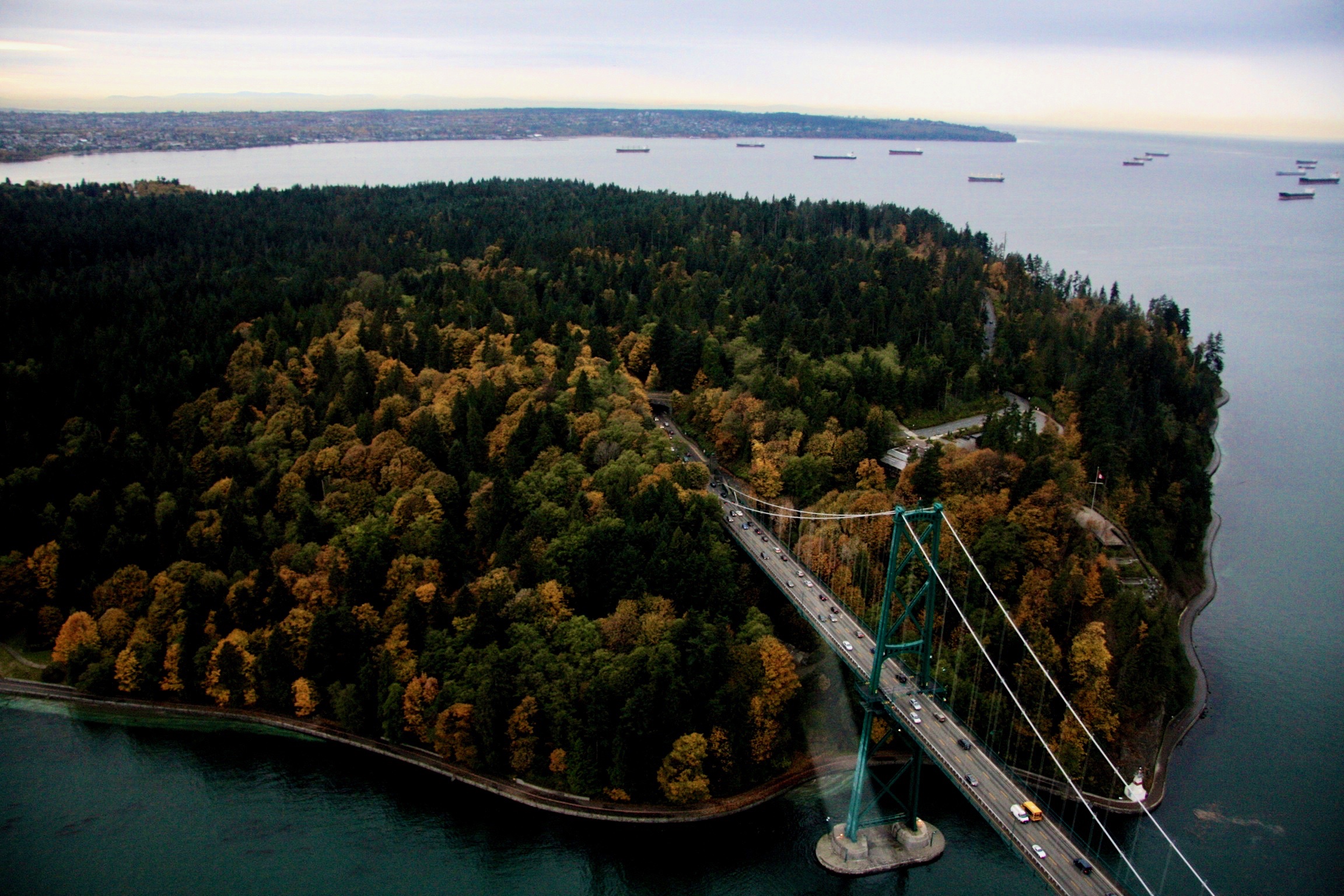 Aerial view of Stanley Park in Vancouver