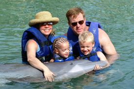 Swimming with dolphins in Cancun