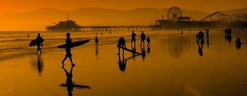 End to a perfect surf day at Santa Monica State Beach!