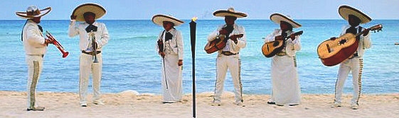 Playa del Carmen Beaches Mariachi Band on beach